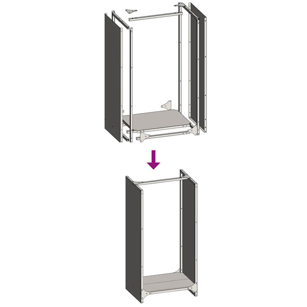 Produktbild för Vedställ vit 40x30x80 cm kallvalsat stål