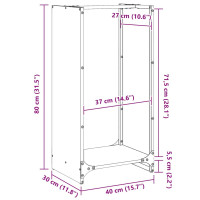 Produktbild för Vedställ olivgrön 40x30x80 cm kallvalsat stål