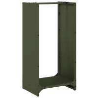 Produktbild för Vedställ olivgrön 40x30x80 cm kallvalsat stål