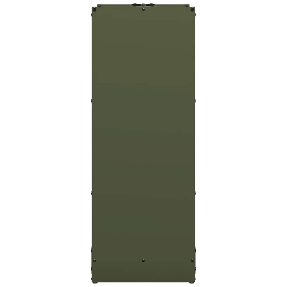 Produktbild för Vedställ olivgrön 40x30x80 cm kallvalsat stål