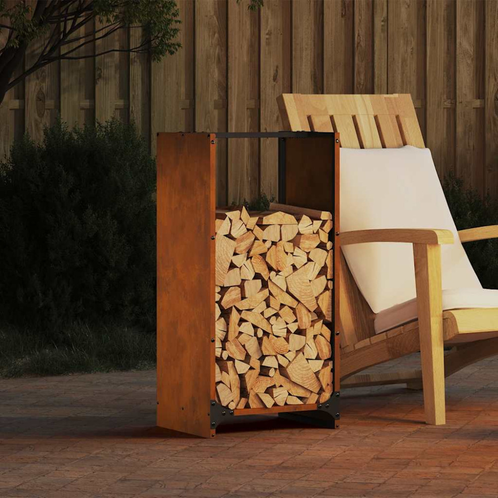 Produktbild för Vedställ 40x30x80 cm väderbeständigt stål