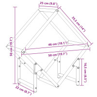 Produktbild för Vedställ vit 50x25x50 cm kallvalsat stål