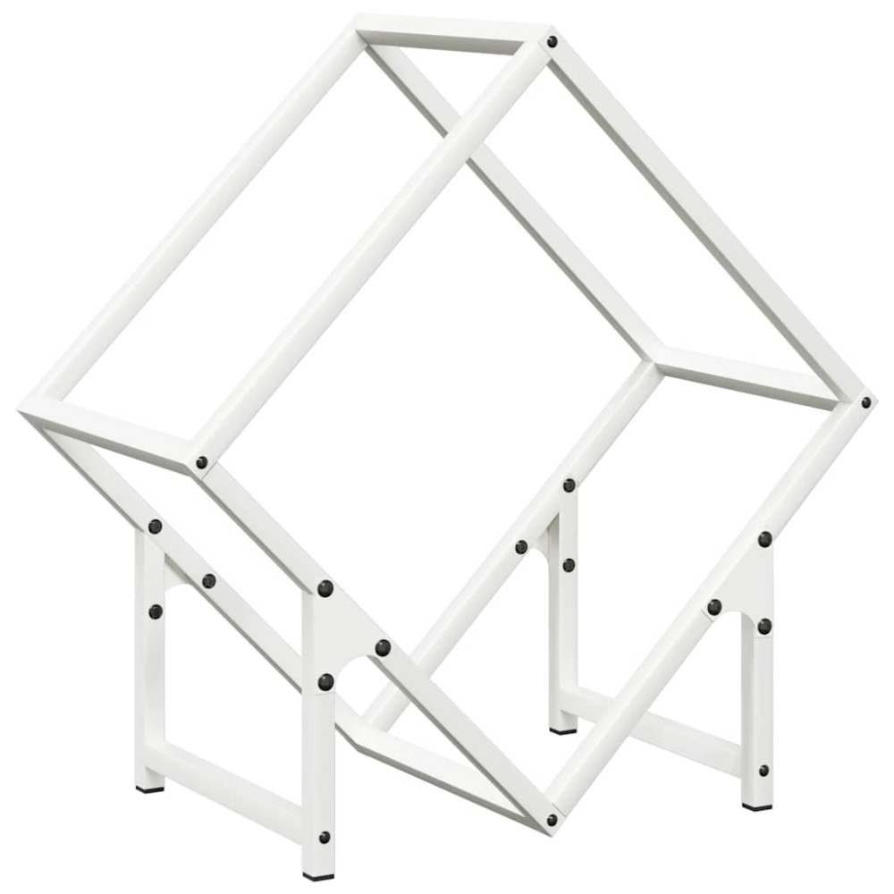Produktbild för Vedställ vit 50x25x50 cm kallvalsat stål