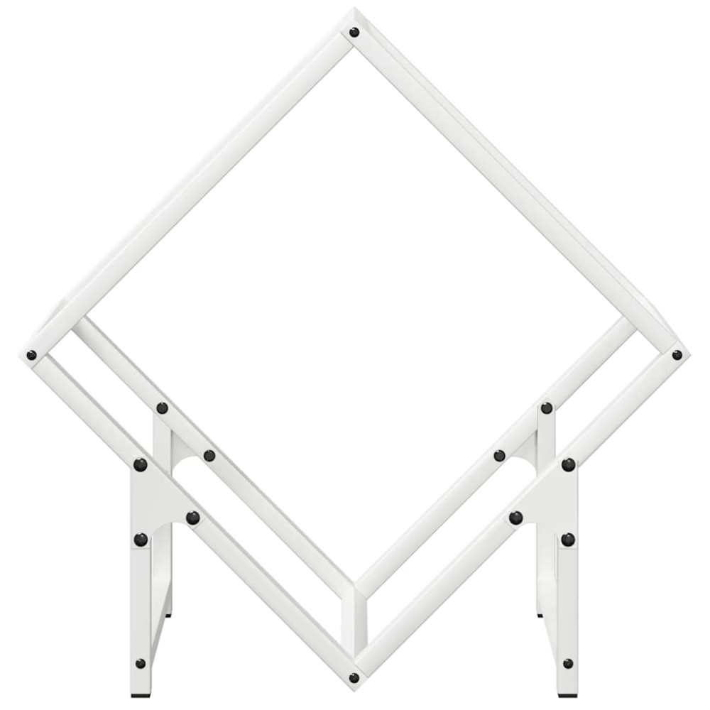 Produktbild för Vedställ vit 50x25x50 cm kallvalsat stål