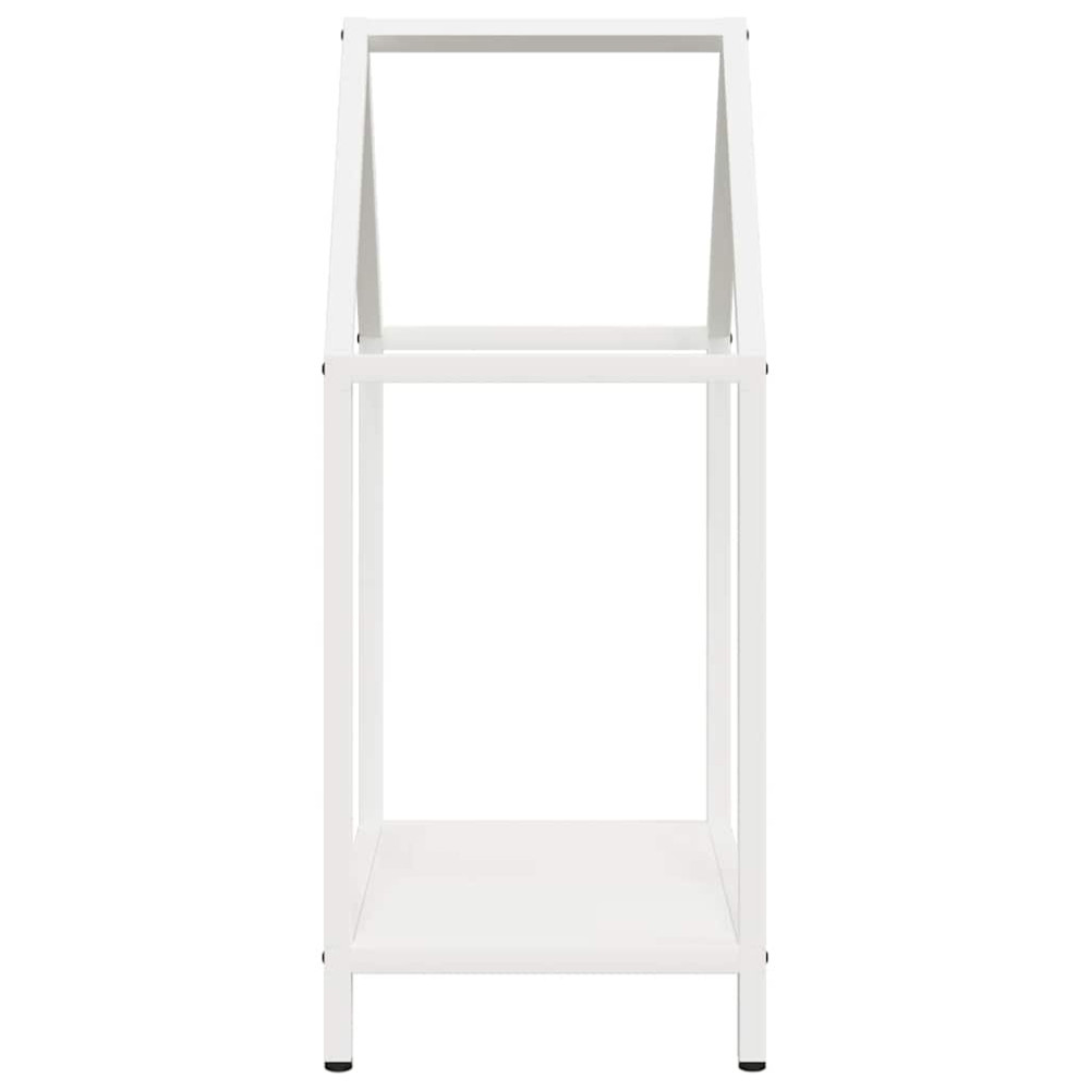 Produktbild för Vedställ vit 40x25x60 cm kallvalsat stål