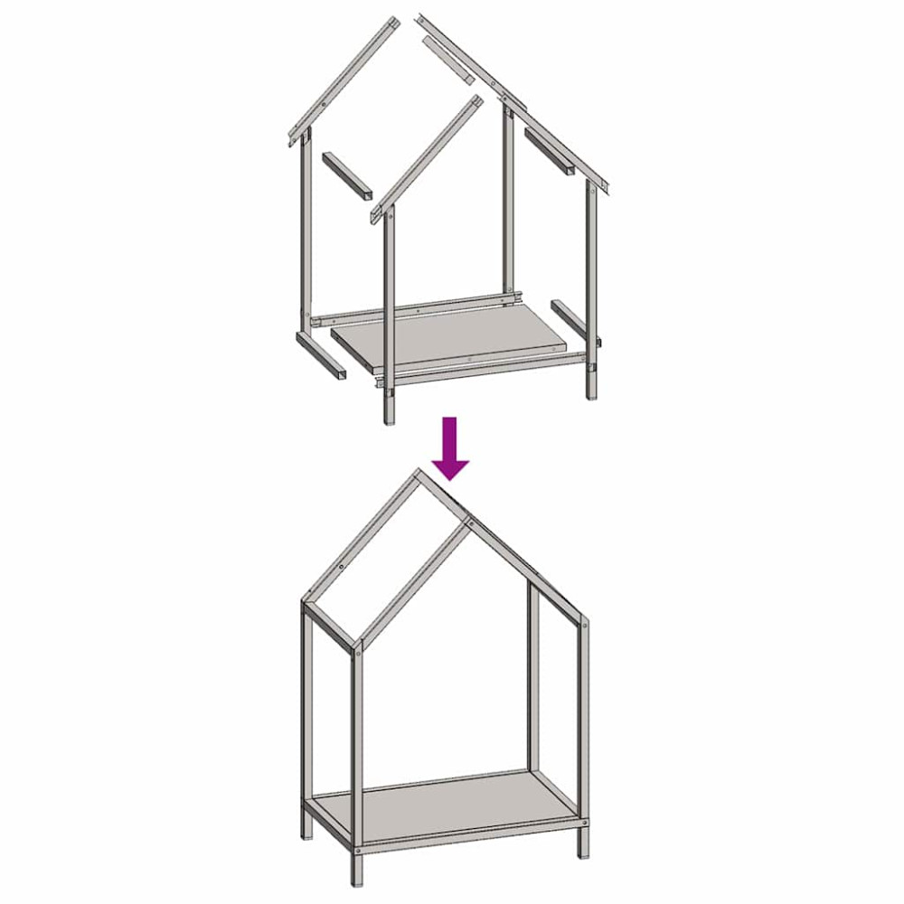 Produktbild för Vedställ vit 40x25x60 cm kallvalsat stål