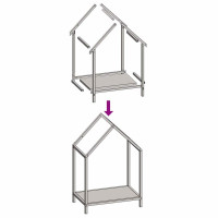 Produktbild för Vedställ vit 40x25x60 cm kallvalsat stål