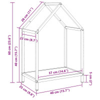 Produktbild för Vedställ antracit 40x25x60 cm kallvalsat stål