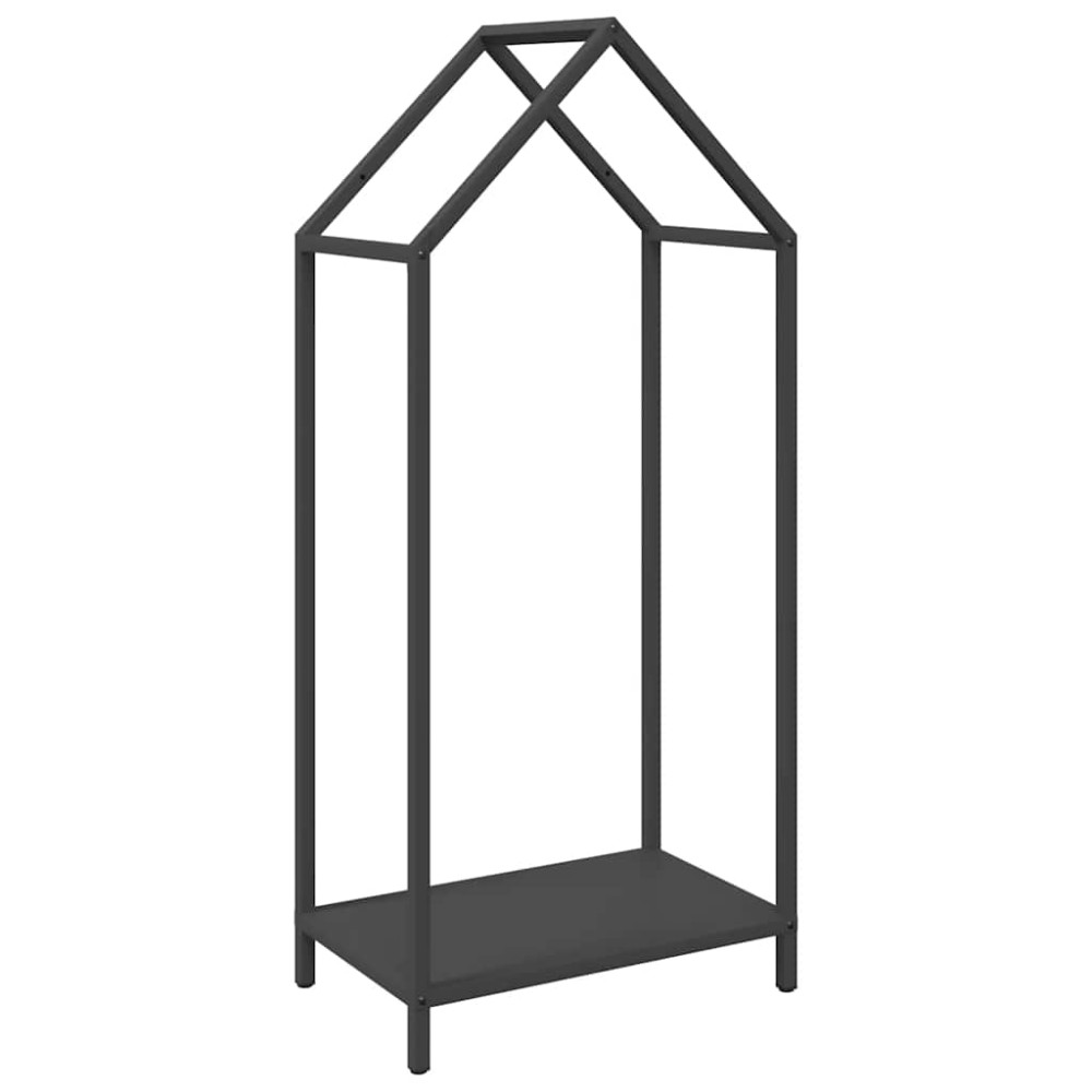 Produktbild för Vedställ svart 40x25x90 cm kallvalsat stål