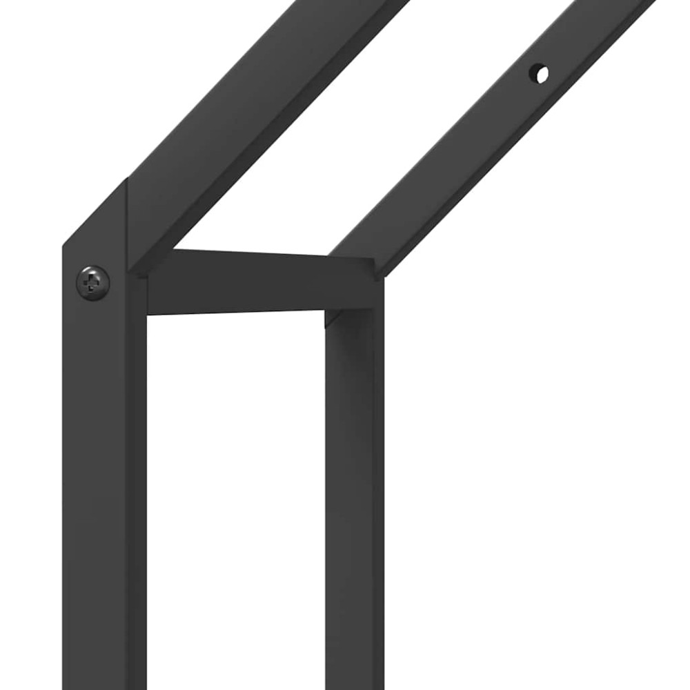 Produktbild för Vedställ svart 40x25x90 cm kallvalsat stål