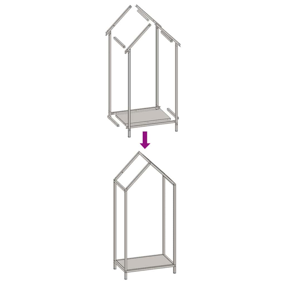 Produktbild för Vedställ svart 40x25x90 cm kallvalsat stål
