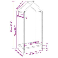Produktbild för Vedställ vit 40x25x90 cm kallvalsat stål