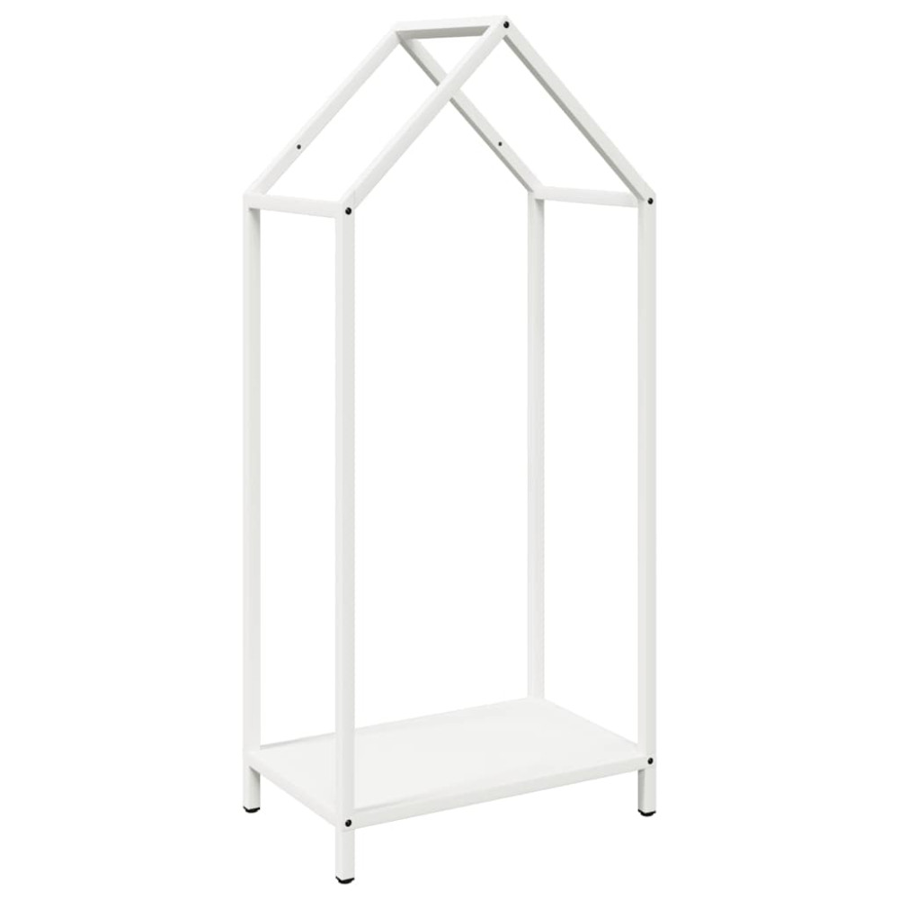 Produktbild för Vedställ vit 40x25x90 cm kallvalsat stål
