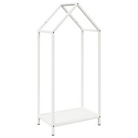 Produktbild för Vedställ vit 40x25x90 cm kallvalsat stål