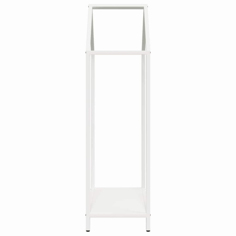 Produktbild för Vedställ vit 40x25x90 cm kallvalsat stål