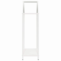 Produktbild för Vedställ vit 40x25x90 cm kallvalsat stål