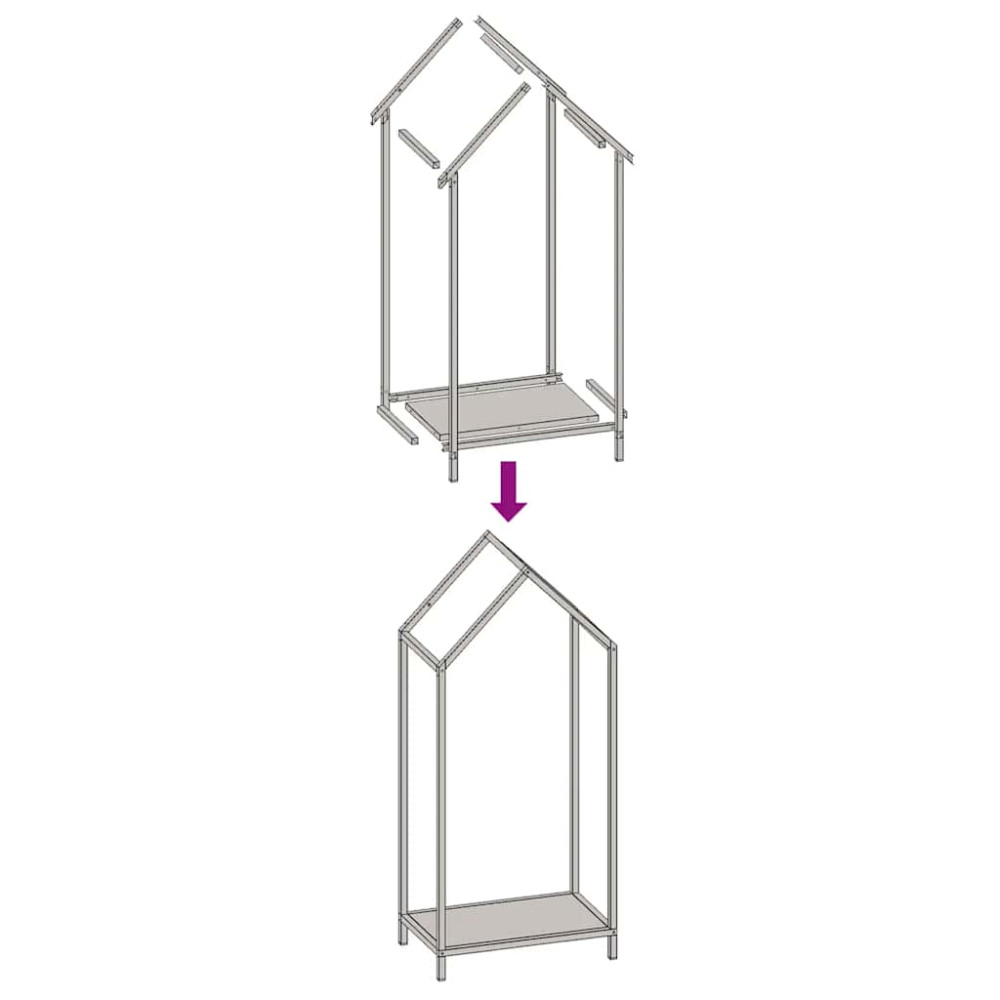 Produktbild för Vedställ vit 40x25x90 cm kallvalsat stål