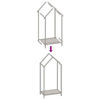 Produktbild för Vedställ vit 40x25x90 cm kallvalsat stål