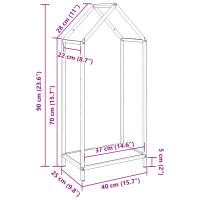 Produktbild för Vedställ antracit 40x25x90 cm kallvalsat stål