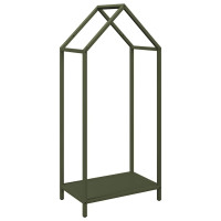 Produktbild för Vedställ olivgrön 40x25x90 cm kallvalsat stål