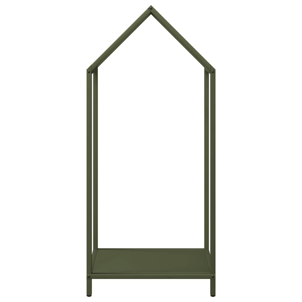Produktbild för Vedställ olivgrön 40x25x90 cm kallvalsat stål