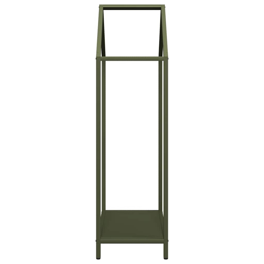Produktbild för Vedställ olivgrön 40x25x90 cm kallvalsat stål