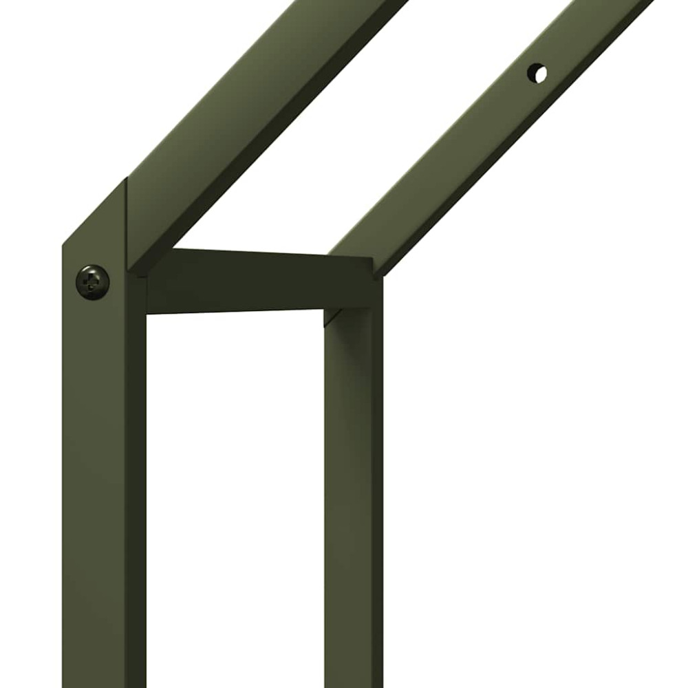 Produktbild för Vedställ olivgrön 40x25x90 cm kallvalsat stål
