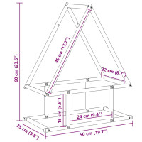 Produktbild för Vedställ svart 50x25x60 cm kallvalsat stål
