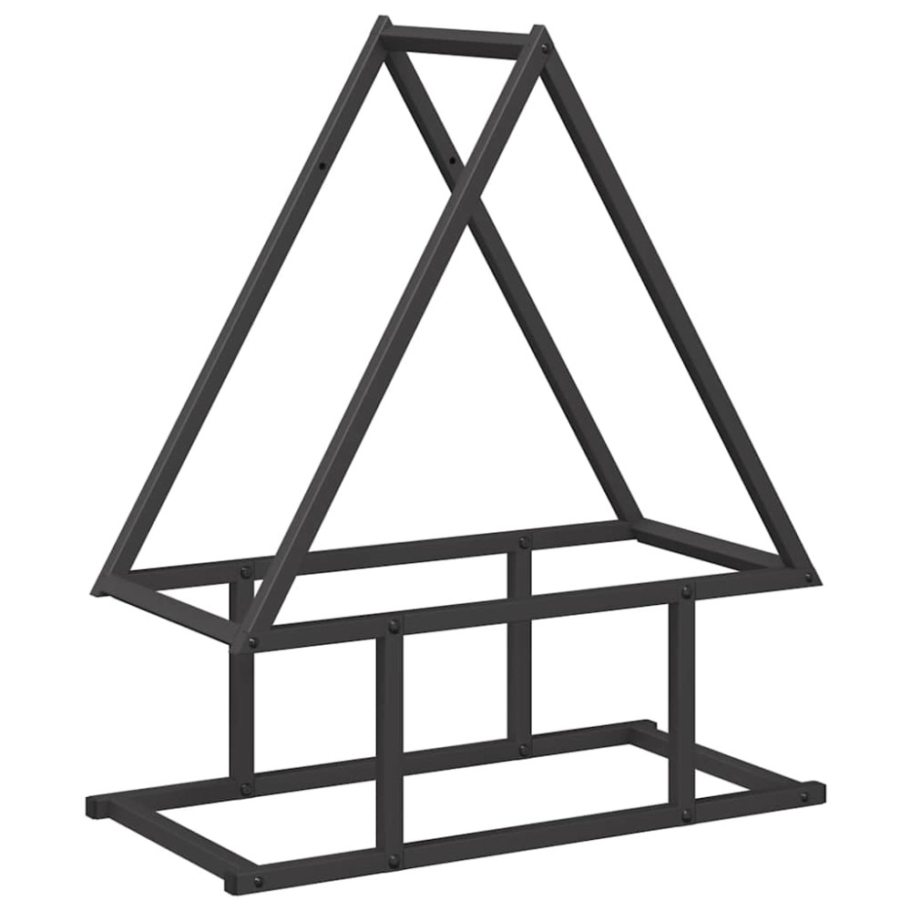 Produktbild för Vedställ svart 50x25x60 cm kallvalsat stål