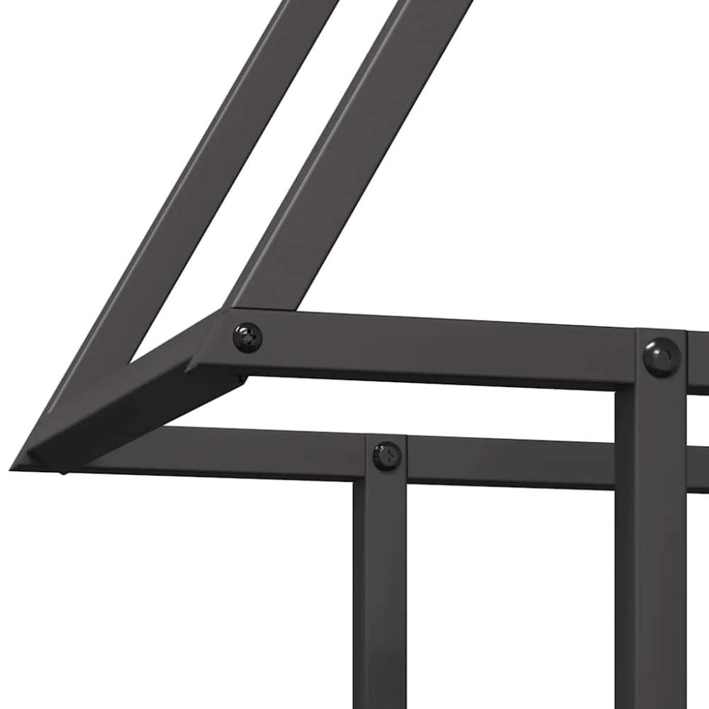 Produktbild för Vedställ svart 50x25x60 cm kallvalsat stål