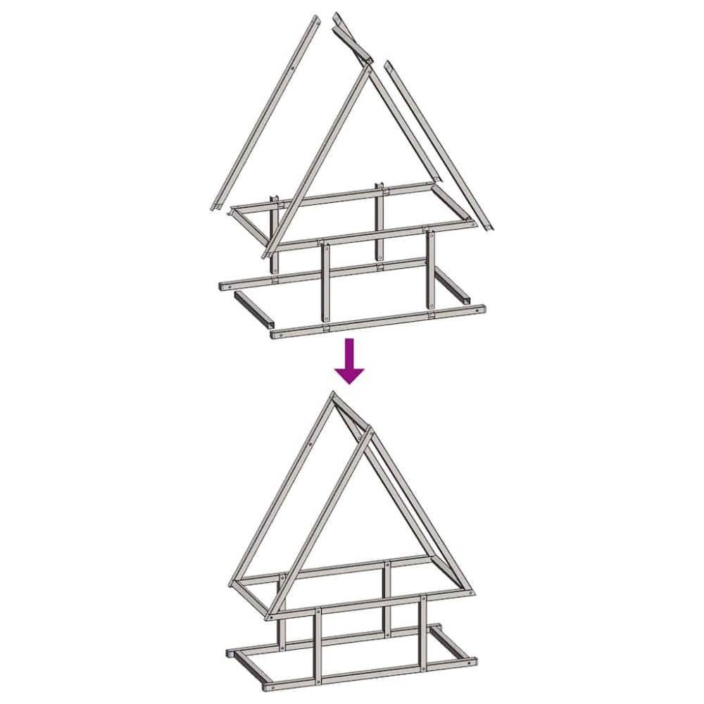 Produktbild för Vedställ svart 50x25x60 cm kallvalsat stål