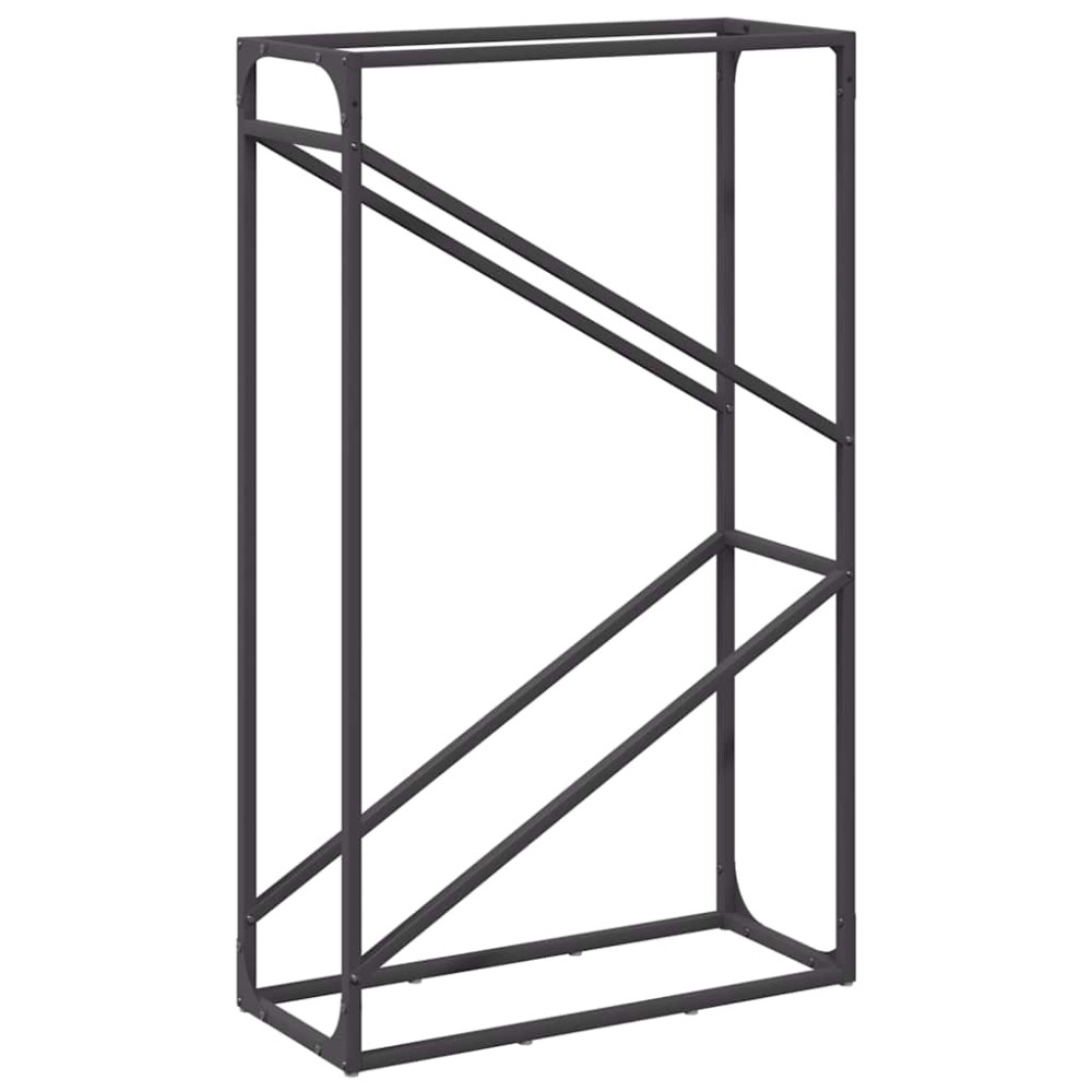 Produktbild för Vedställ svart 60x25x100 cm kallvalsat stål