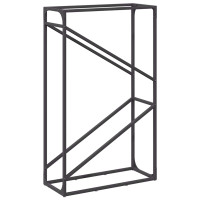 Produktbild för Vedställ svart 60x25x100 cm kallvalsat stål