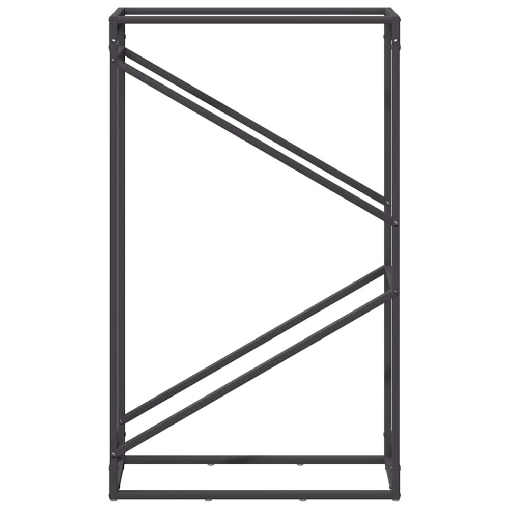 Produktbild för Vedställ svart 60x25x100 cm kallvalsat stål
