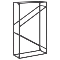 Produktbild för Vedställ svart 60x25x100 cm kallvalsat stål