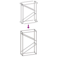 Produktbild för Vedställ svart 60x25x100 cm kallvalsat stål
