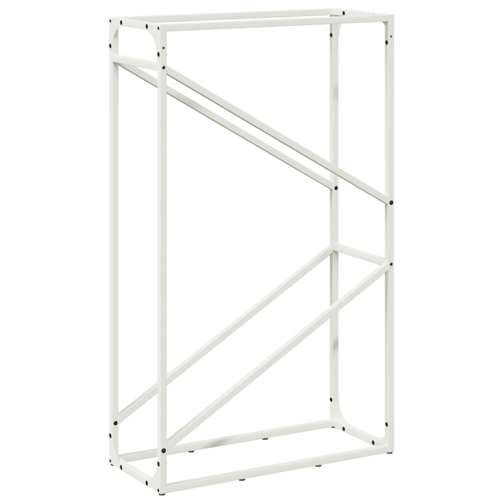 Produktbild för Vedställ vit 60x25x100 cm kallvalsat stål