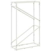 Produktbild för Vedställ vit 60x25x100 cm kallvalsat stål