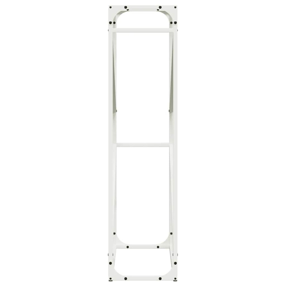 Produktbild för Vedställ vit 60x25x100 cm kallvalsat stål