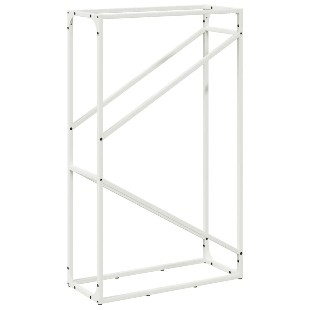 Produktbild för Vedställ vit 60x25x100 cm kallvalsat stål