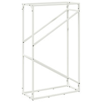 Produktbild för Vedställ vit 60x25x100 cm kallvalsat stål