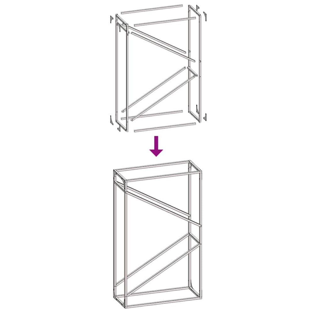 Produktbild för Vedställ antracit 60x25x100 cm kallvalsat stål
