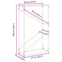 Produktbild för Vedställ olivgrön 60x25x100 cm kallvalsat stål