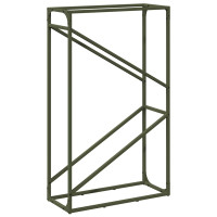 Produktbild för Vedställ olivgrön 60x25x100 cm kallvalsat stål