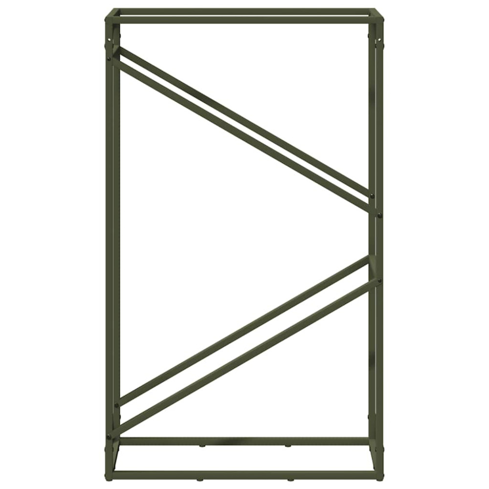 Produktbild för Vedställ olivgrön 60x25x100 cm kallvalsat stål
