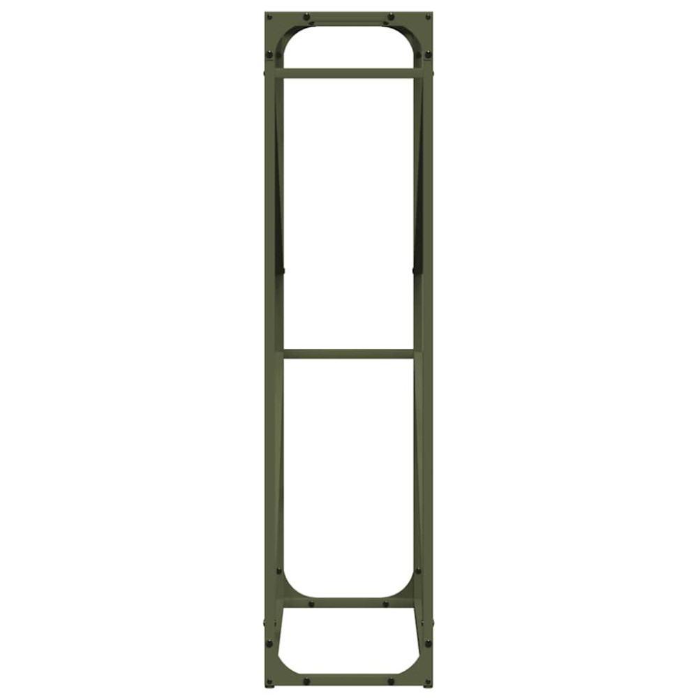 Produktbild för Vedställ olivgrön 60x25x100 cm kallvalsat stål