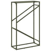 Produktbild för Vedställ olivgrön 60x25x100 cm kallvalsat stål