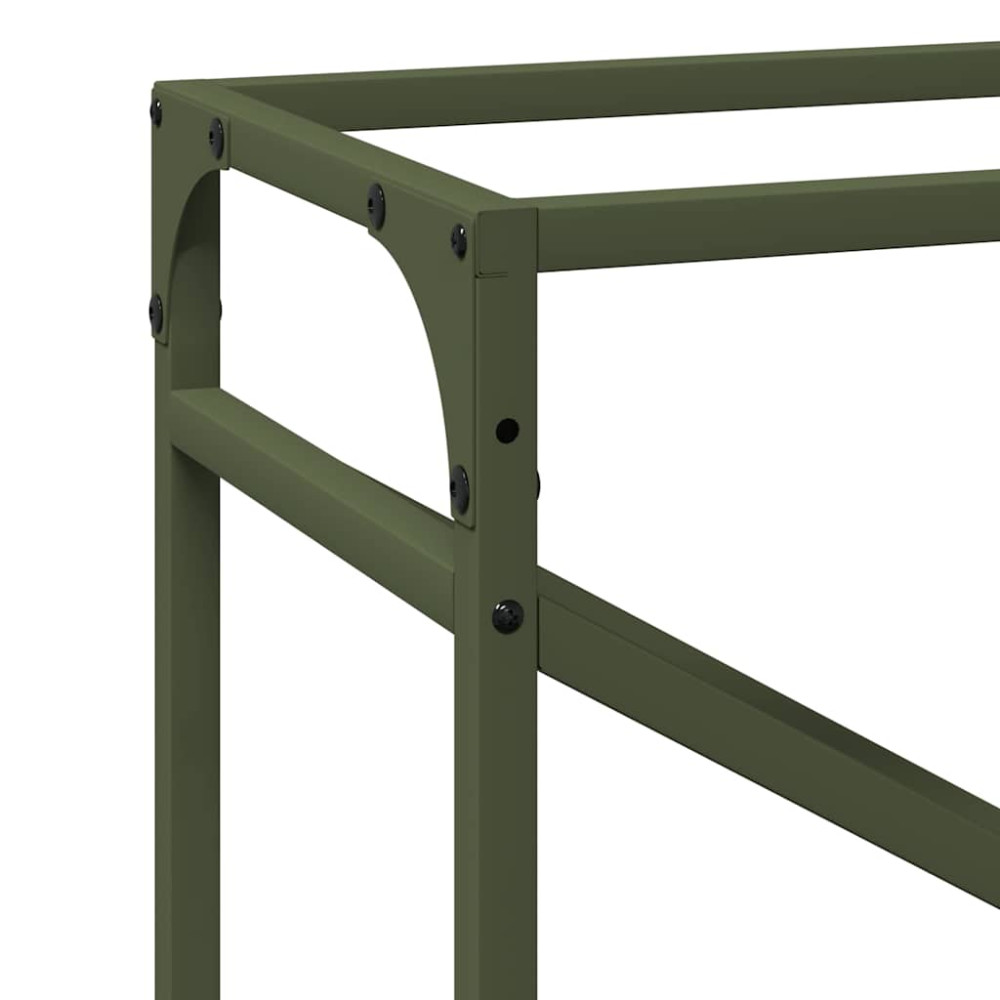 Produktbild för Vedställ olivgrön 60x25x100 cm kallvalsat stål