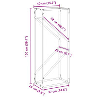 Produktbild för Vedställ vit 40x25x100 cm kallvalsat stål