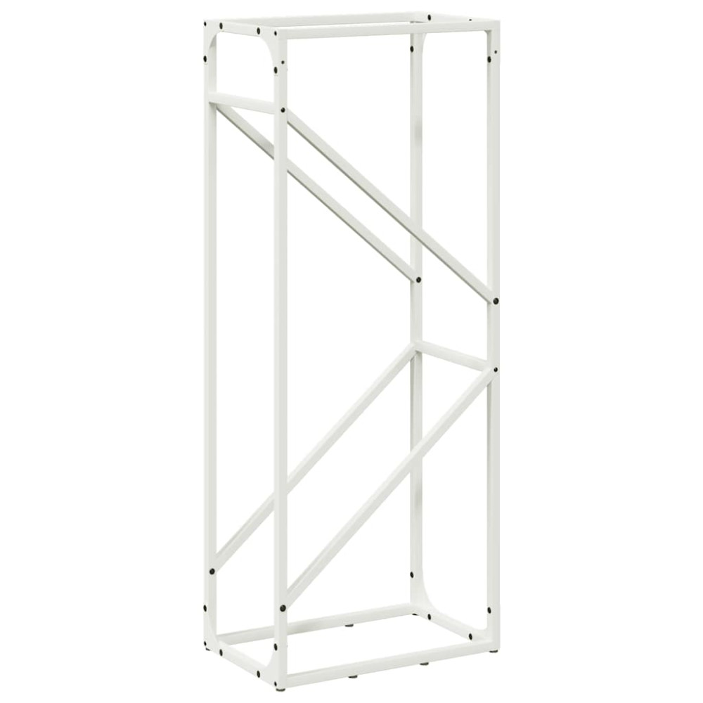Produktbild för Vedställ vit 40x25x100 cm kallvalsat stål